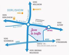 Plan d'accès - Zone Le Trèfle à Dorlisheim